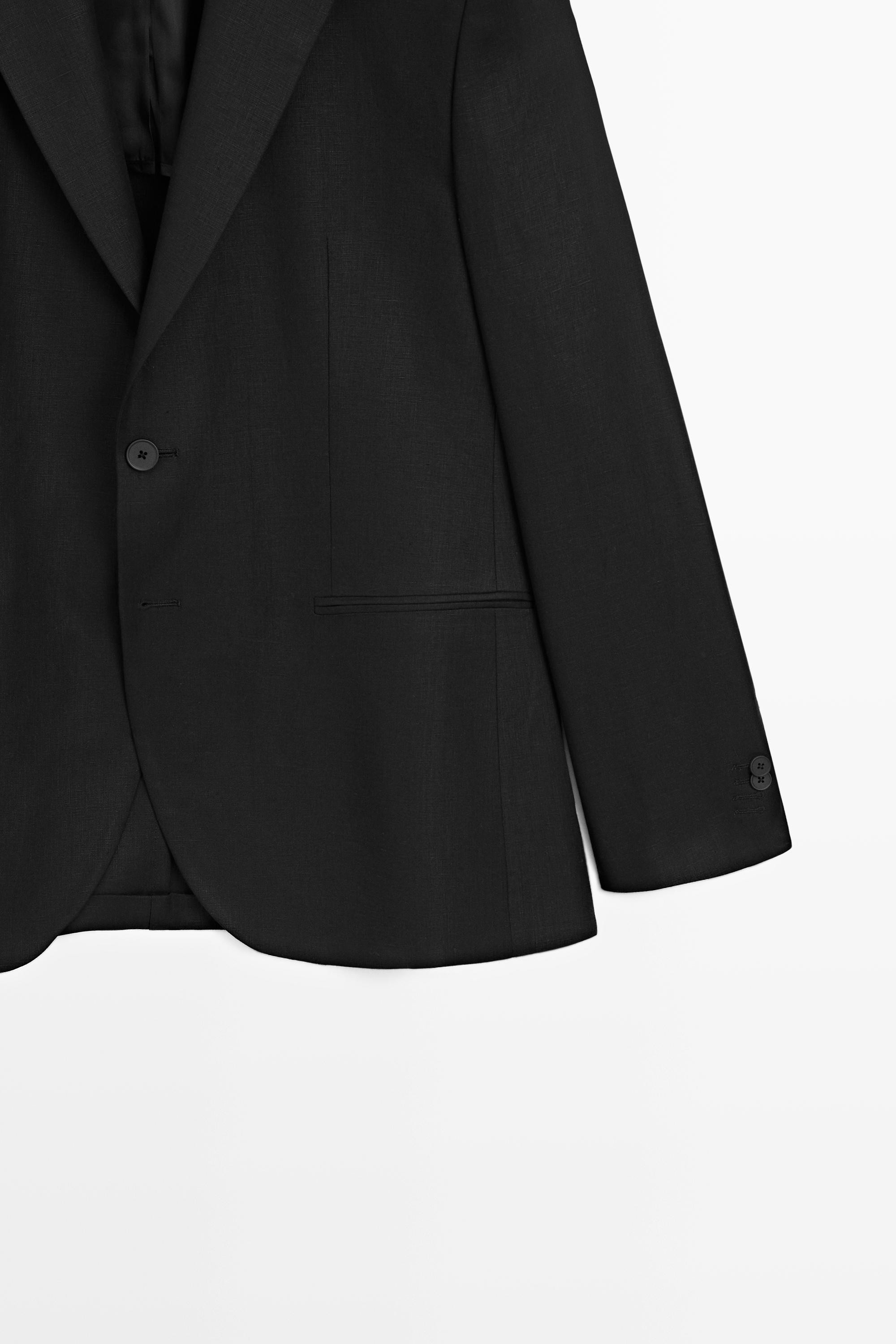 Tailored fit 100% linen suit blazer