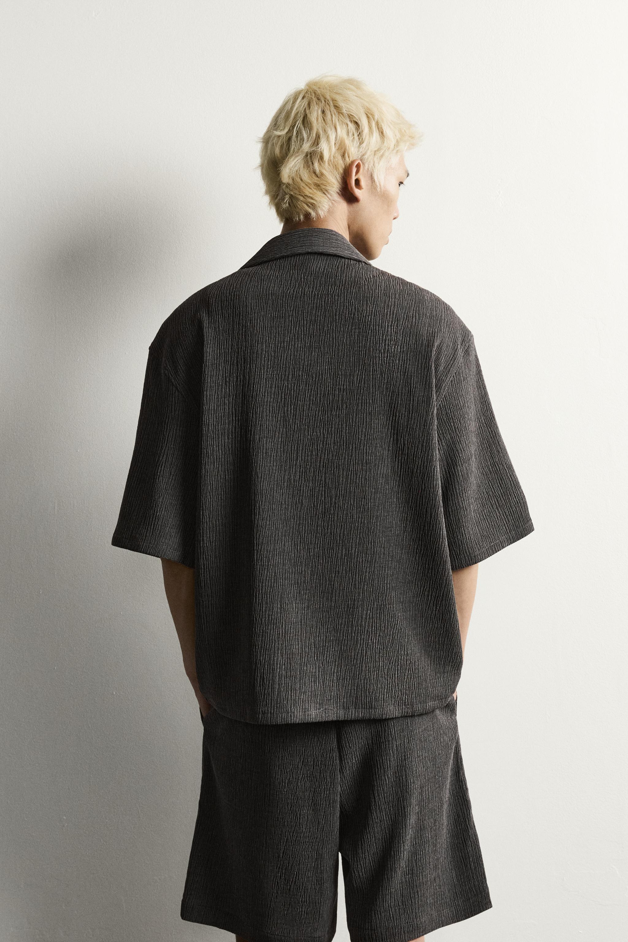 Мужские рубашки Zara TEXTURED RELAXED FIT SHIRT — фото 3