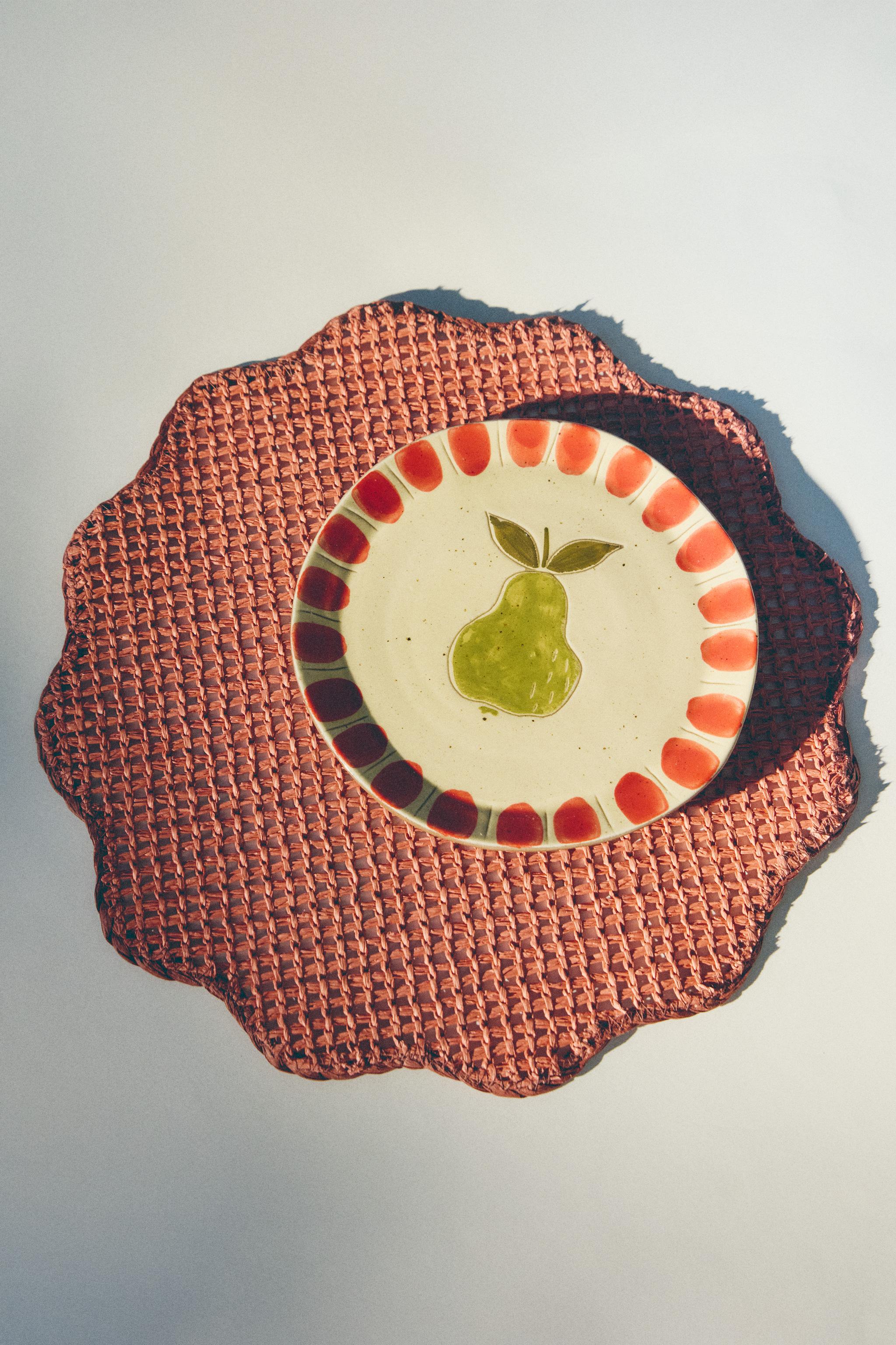 YELLOW FLORAL PAPER PLACEMAT — Pink