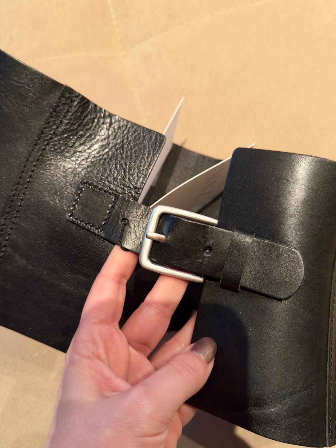 100% TEXTURED LEATHER WAIST BELT - Image 4