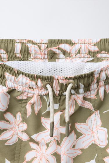 AGES 6-14 / FLORAL SWIM SHORTS - Greenish by Zara - Image 2