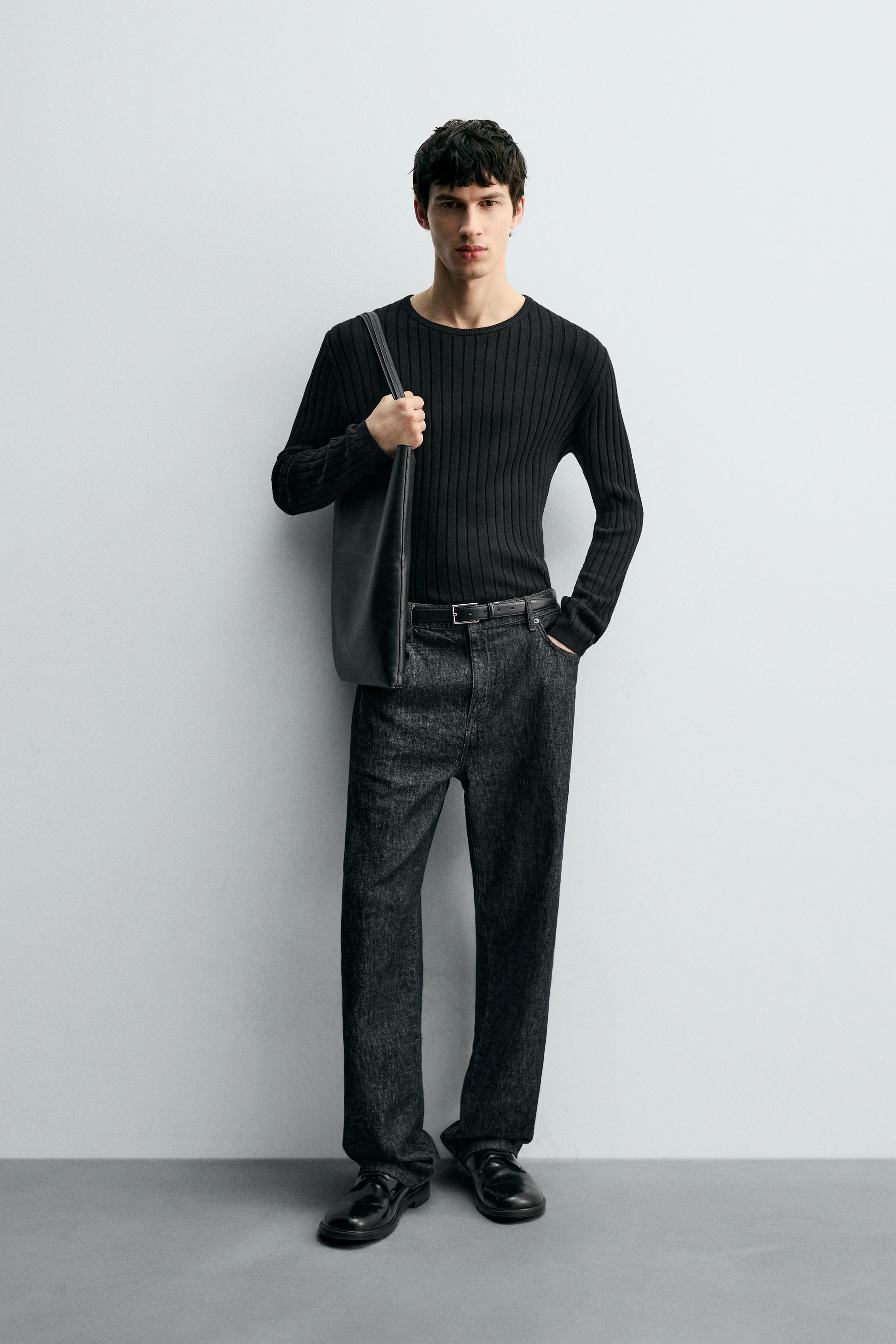 RIBBED TEXTURED JUMPER - Black | ZARA South Africa