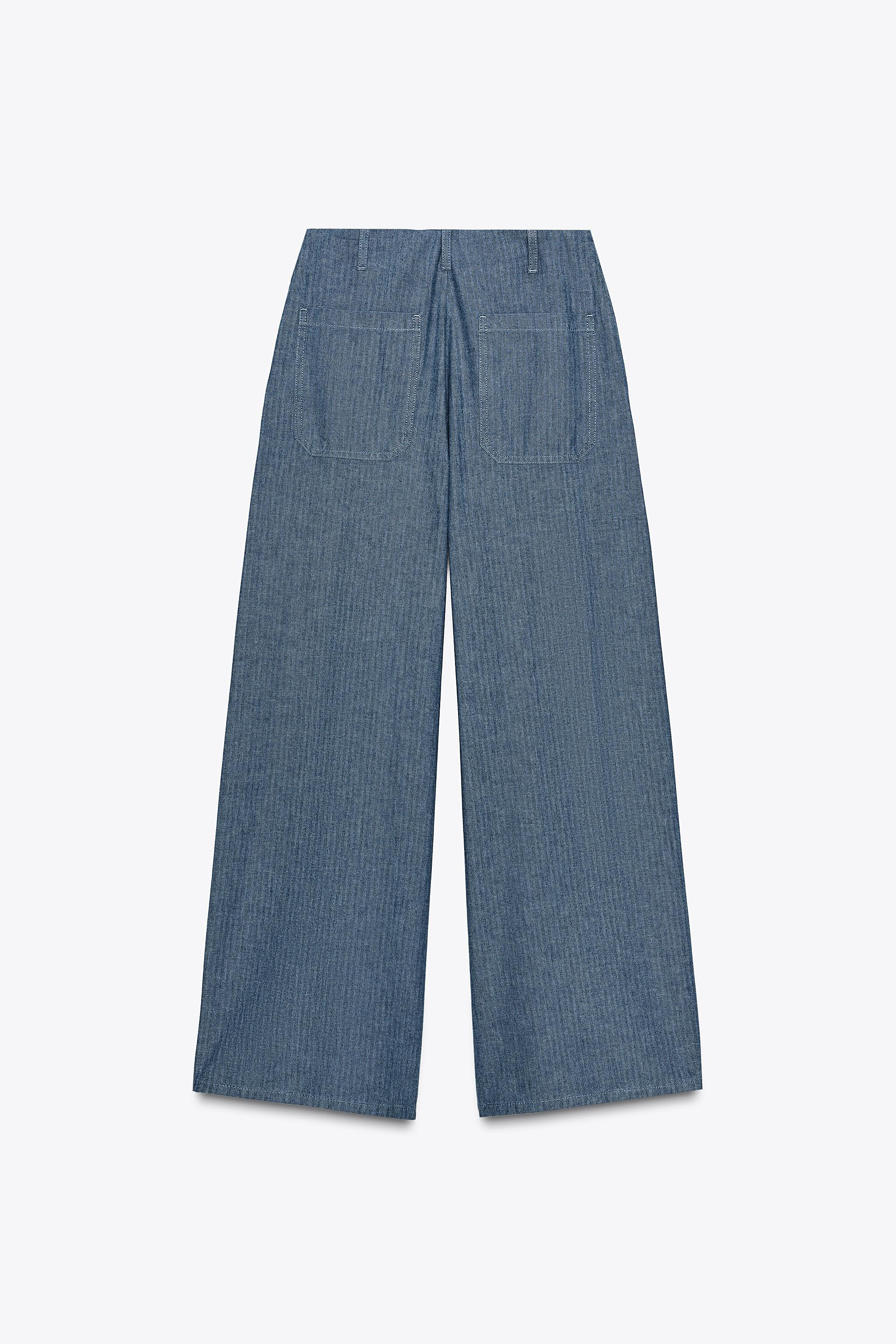 ZW COLLECTION RELAXED PANTS - Blue | ZARA United States