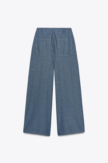 ZW COLLECTION RELAXED TROUSERS - Blue by Zara - Image 6