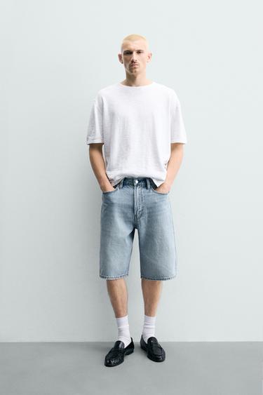 LOOSE FIT DENIM BERMUDA SHORTS - Mid-blue by Zara - Image 0