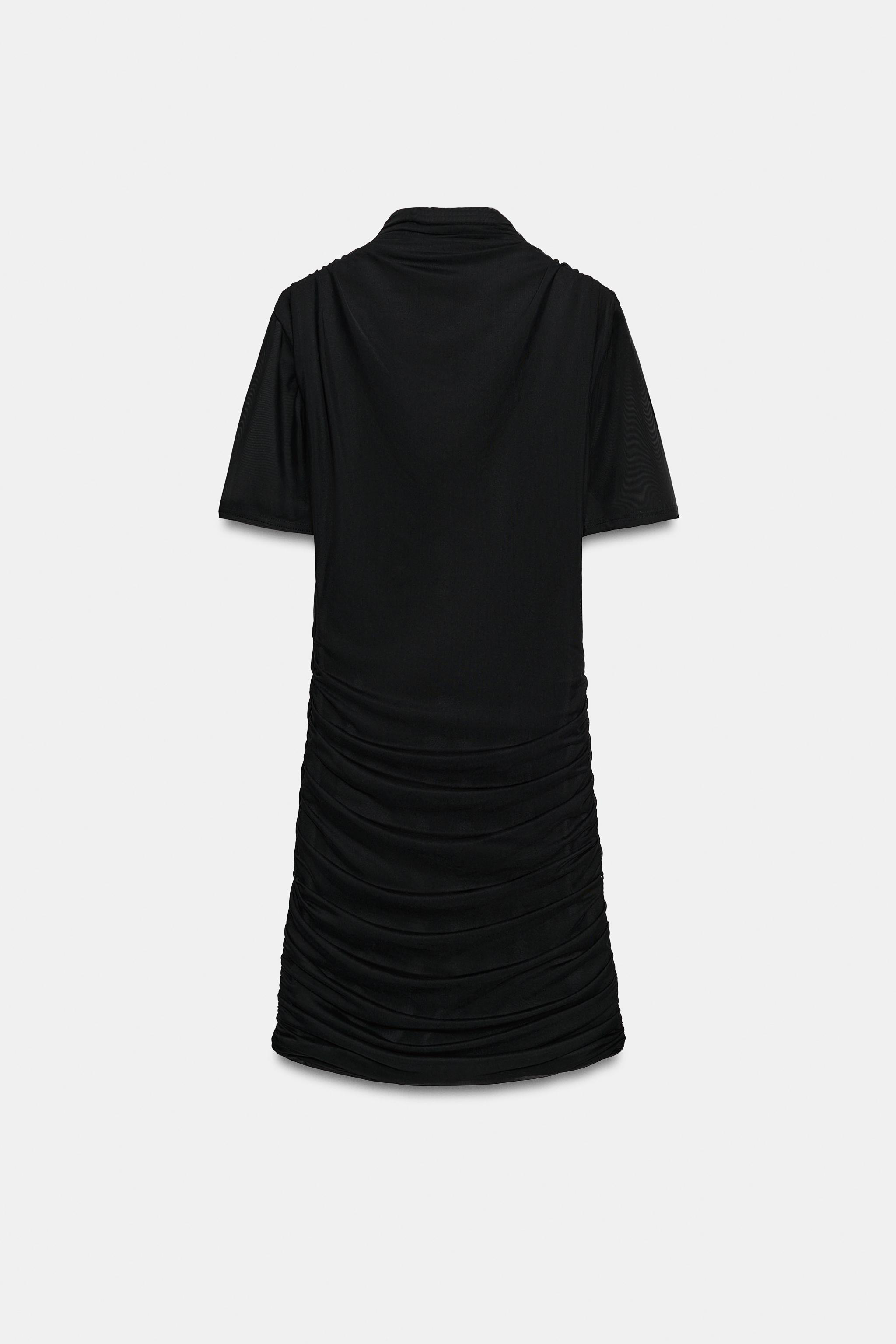 ROBE COURTE CROISÉE EN TULLE