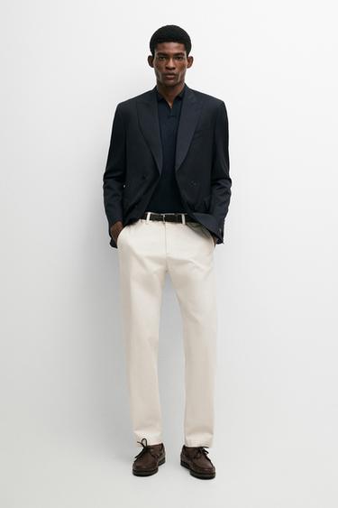 Zara Cotton blend slim fit pants - Beige - Image 0