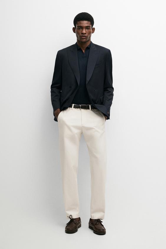 Zara Cotton blend slim fit pants - Beige - Image 0