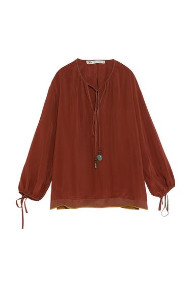 ZARA STUDIO - BLOUSE À LACETS ET VERROTERIES ÉDITION LIMITÉE