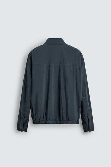 REGULAR FIT FLUID OVERSHIRT - Dark navy by Zara - Image 7