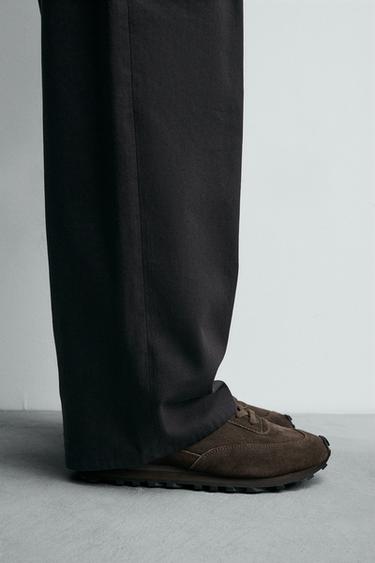 CASUAL LEATHER TRAINERS - Brown by Zara - Image 0