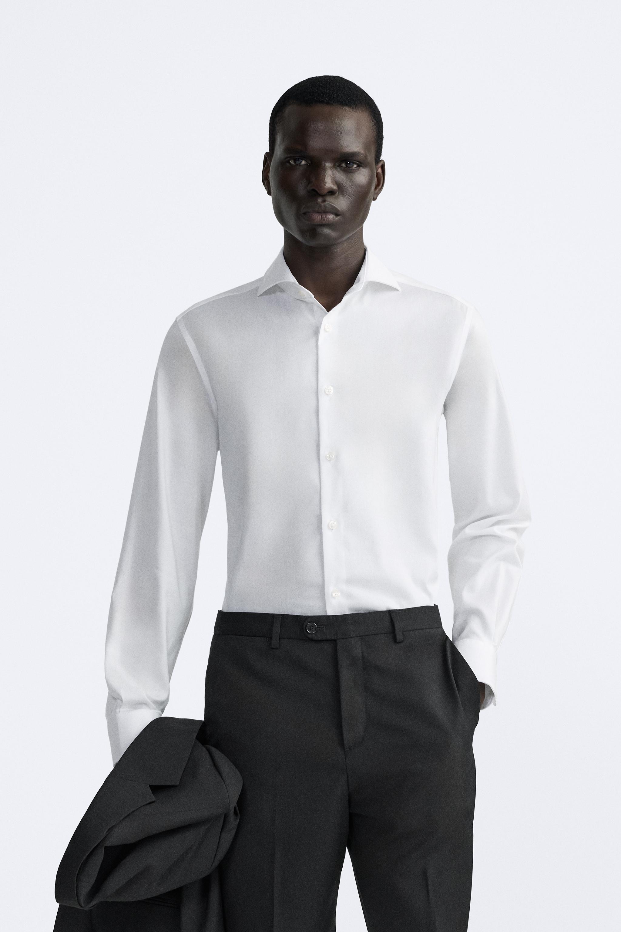 Mens tailored 2024 white shirt