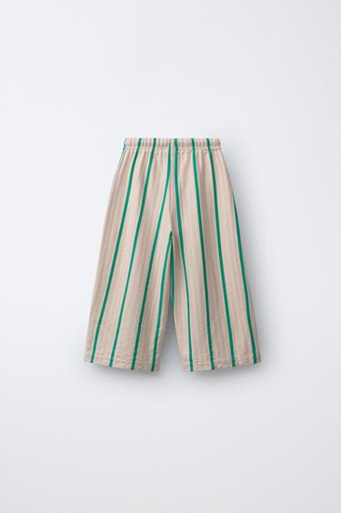 STRIPED TEXTURED TROUSERS - Sand by Zara - Image 1