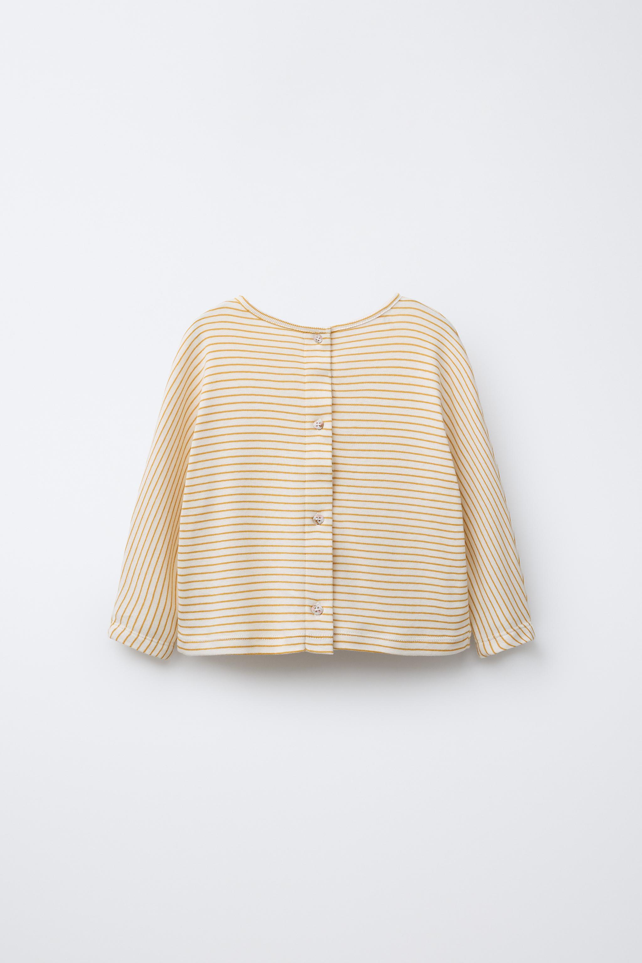 WOVEN STRIPE T-SHIRT - Ocher | ZARA Canada