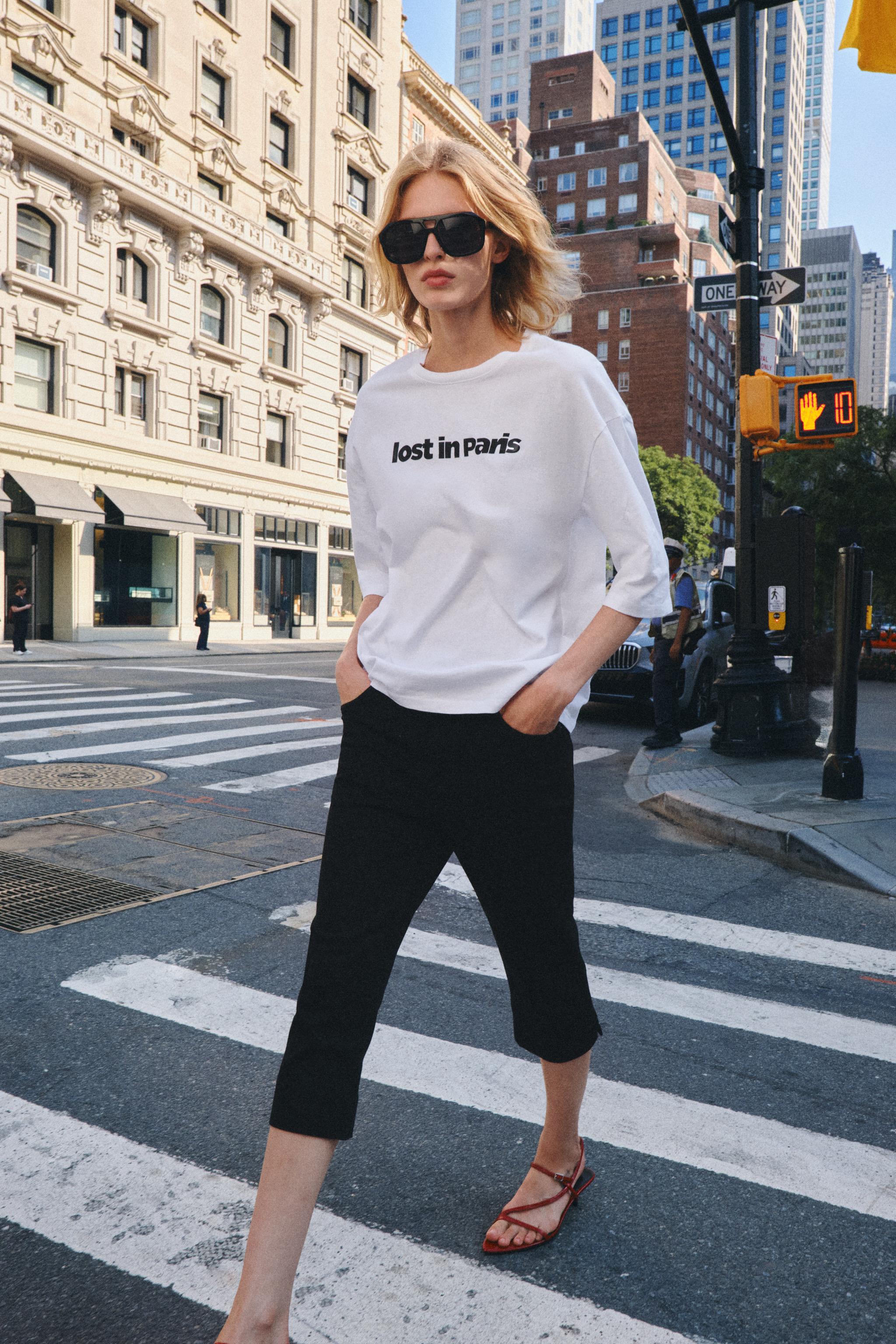 TEXT PRINT T-SHIRT — Oyster-white