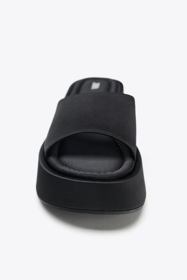 SANDALES SATINÉES CHUNKY - Noir de Zara - Image 6