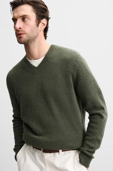 WOOL BLEND SWEATER - Green-dry by Zara - Image 4