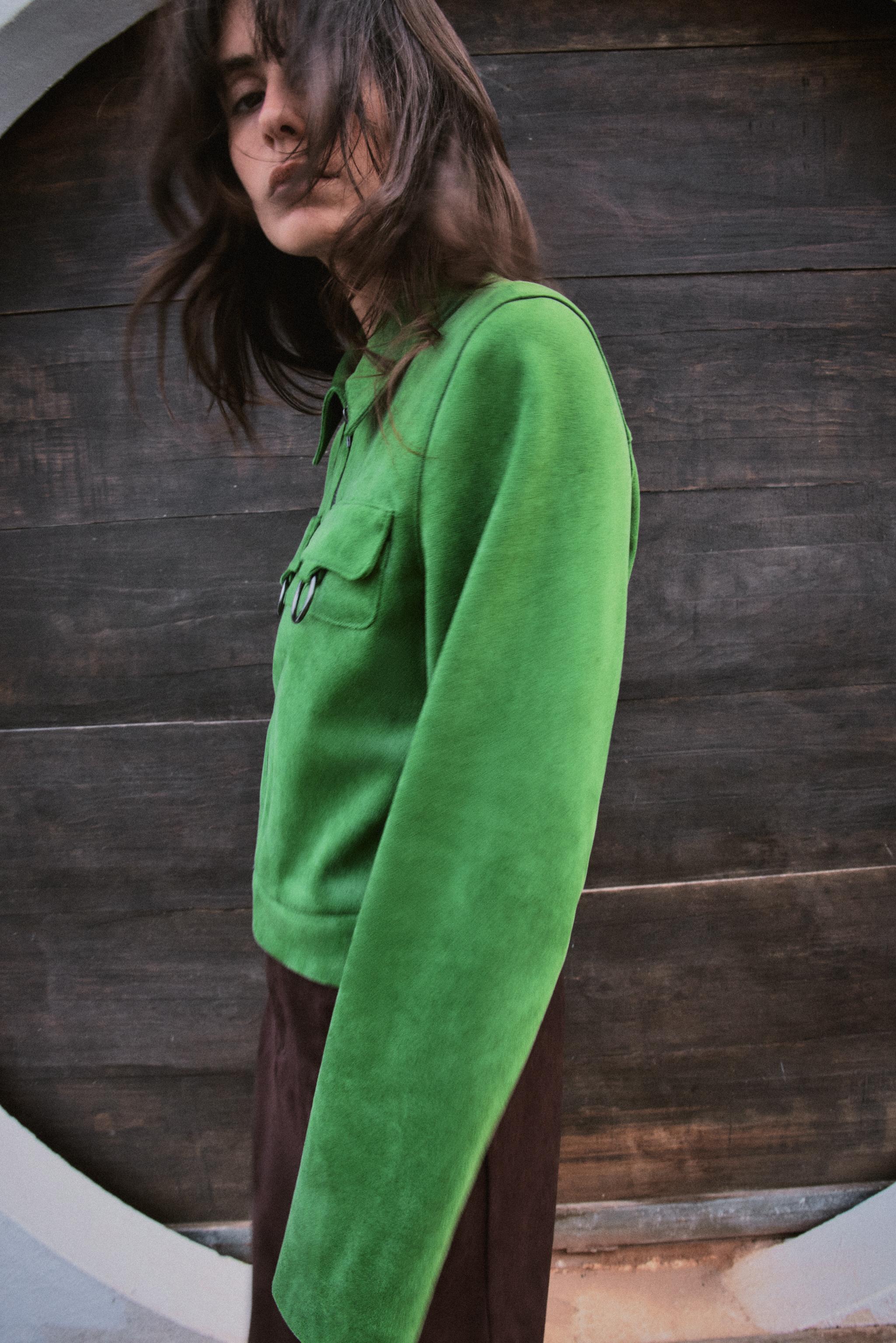 CROP SUNİ SÜET CEKET - Görsel 3