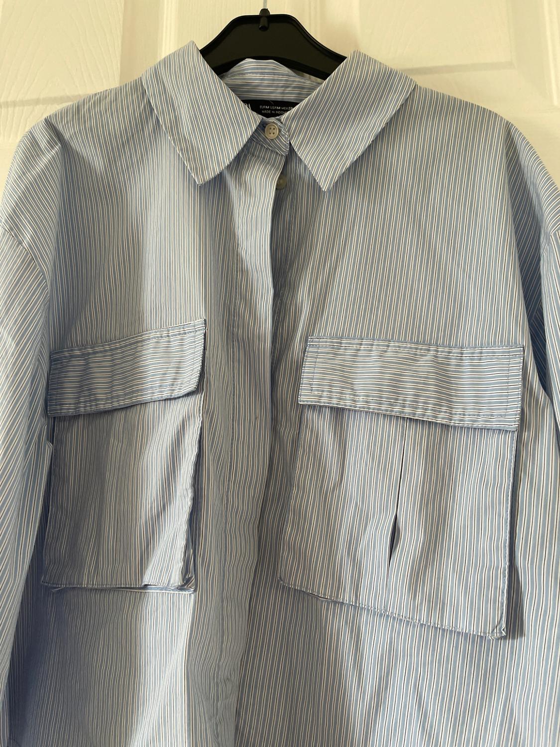 CROPPED POPLIN SHIRT WITH POCKETS - Image 3