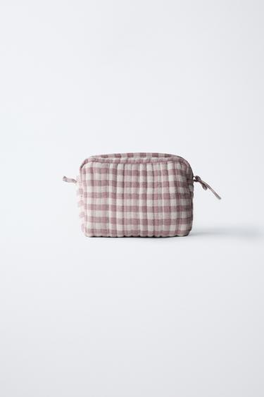 GINGHAM WASH BAG - Mauve by Zara - Image 4
