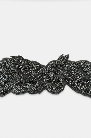 BANDANA GEORGETTE BRODERIES FANTAISIE - Gris de Zara - Image 1