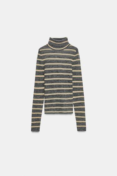 PULL EN MAILLE EXTRAFINE À RAYURES - Multicolore de Zara - Image 5