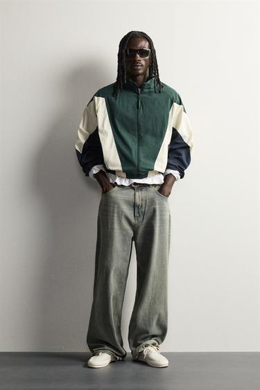 COLOUR BLOCK TECHNICAL JACKET - Green / Blue by Zara - Image 0