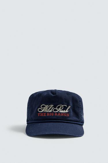 WASHED EMBROIDERED CAP - Blue by Zara - Image 4