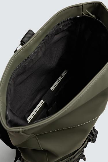 RUBBERISED TECHNICAL BACKPACK - Khaki Green by Zara - Image 6