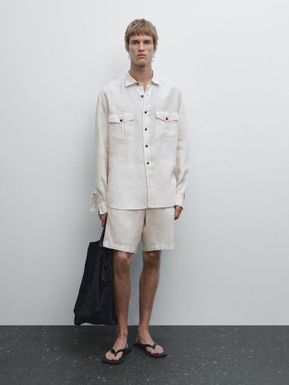 100% linen regular fit shirt