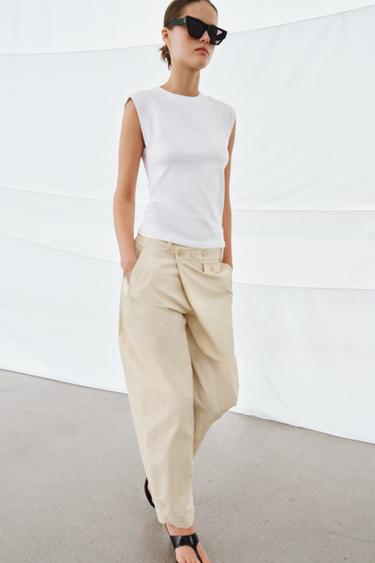 T-SHIRT AUS BAUMWOLLE - Weiß von Zara