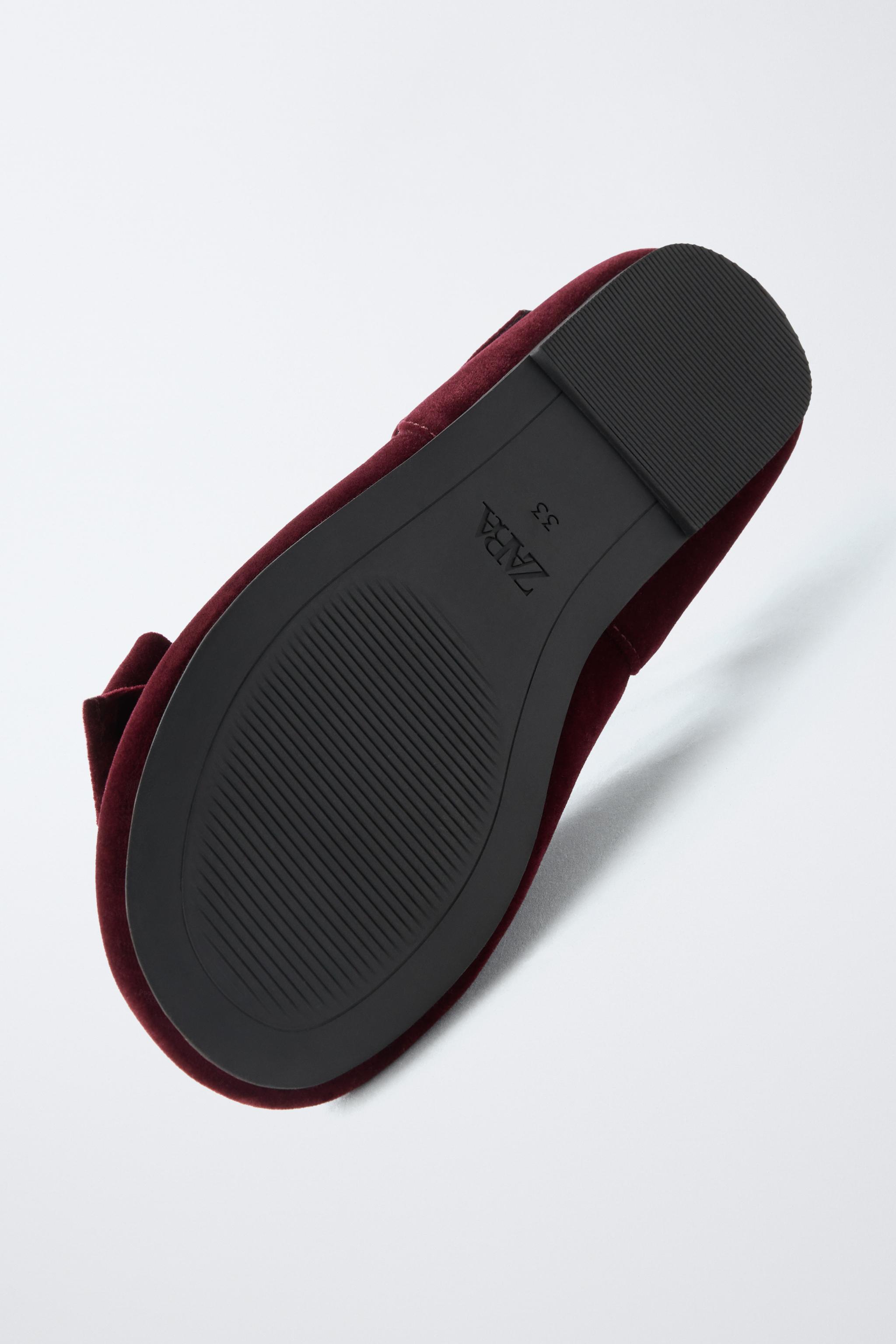 VELVET BOW BALLET FLATS