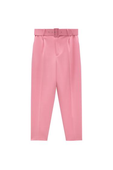 TROUSERS WITH LINED BELT