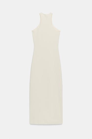 ROBE HALTER STRETCH - Écru de Zara - Image 4