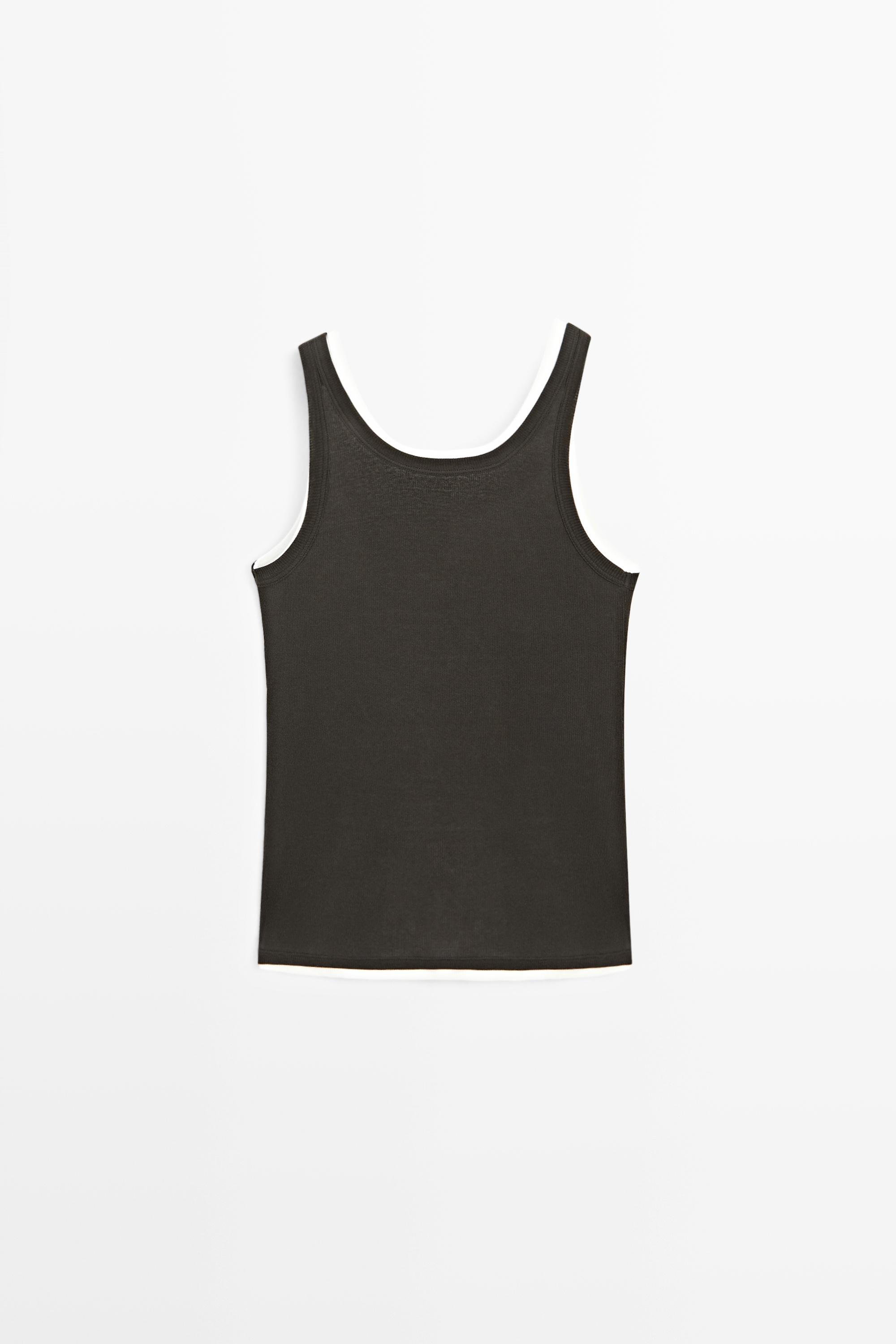 Double-layer strappy top with jewel detail