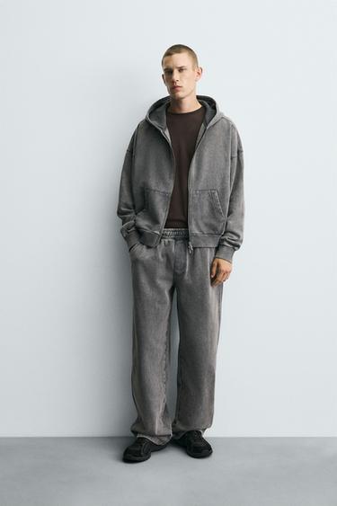 WASHED RELAXED FIT JOGGER TROUSERS - Greyish by Zara