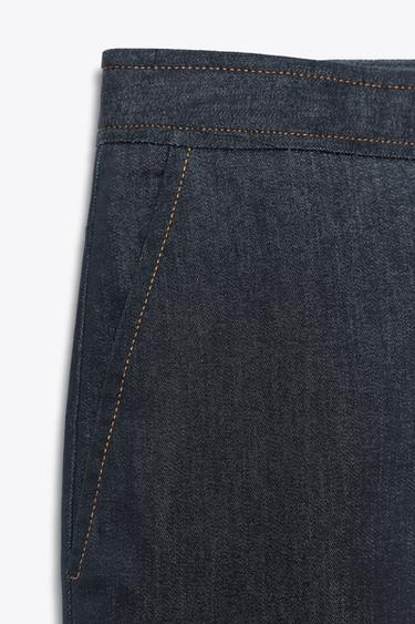PANTALON SURPIQÛRES CONTRASTE - Indigo de Zara - Image 7
