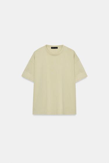 HEAVY COTTON SHORT SLEEVE T-SHIRT - Light green by Zara - Image 4