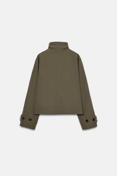 SHORT DOUBLE-BREASTED TRENCH COAT - Dark khaki by Zara - Image 5