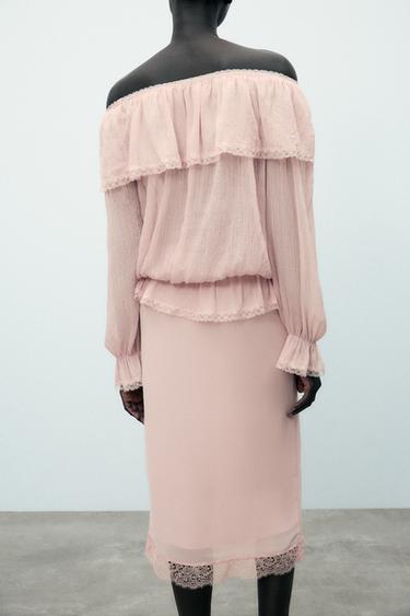 CAMICIA BAVAGLINO SPALLE SCOPERTE - Rosa di Zara