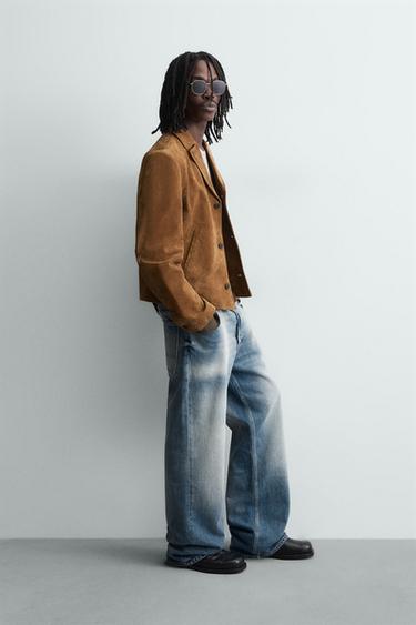 LEATHER SPLIT SUEDE JACKET - Tobacco by Zara - Image 3