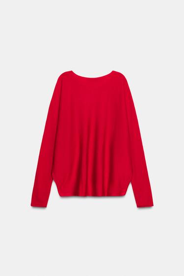 PULL EN LAINE AVEC CORPS CAPE - Rouge de Zara - Image 8