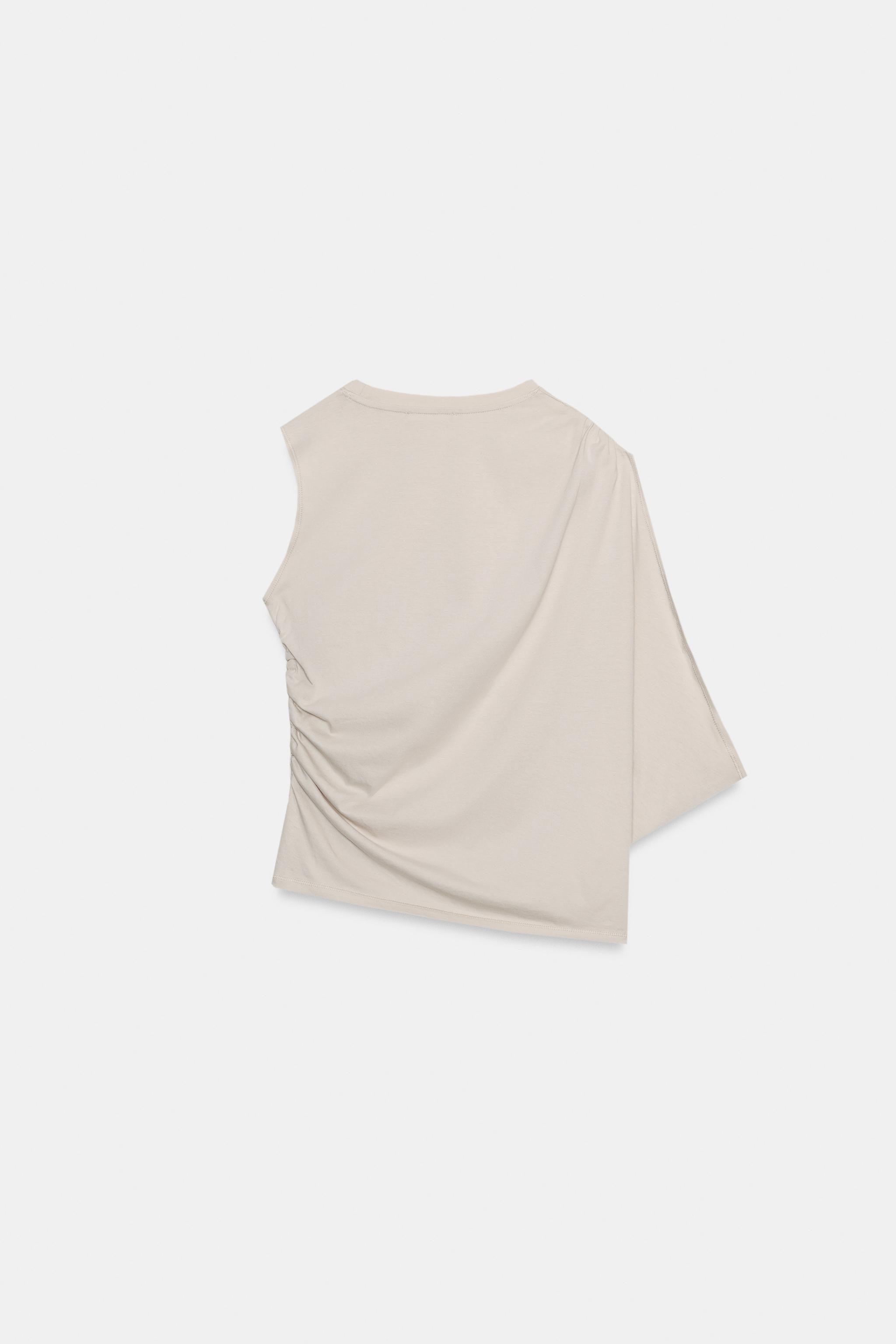 ASYMMETRIC DRAPED TOP - Yellow | ZARA Spain