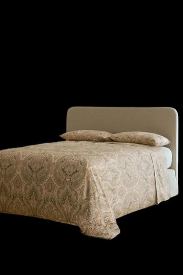PAISLEY COTTON SATEEN DUVET COVER (300 THREAD COUNT) - Green by Zara - Image 1
