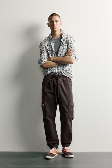 SLIM FIT CARGO TROUSERS - Brown by Zara - Image 0