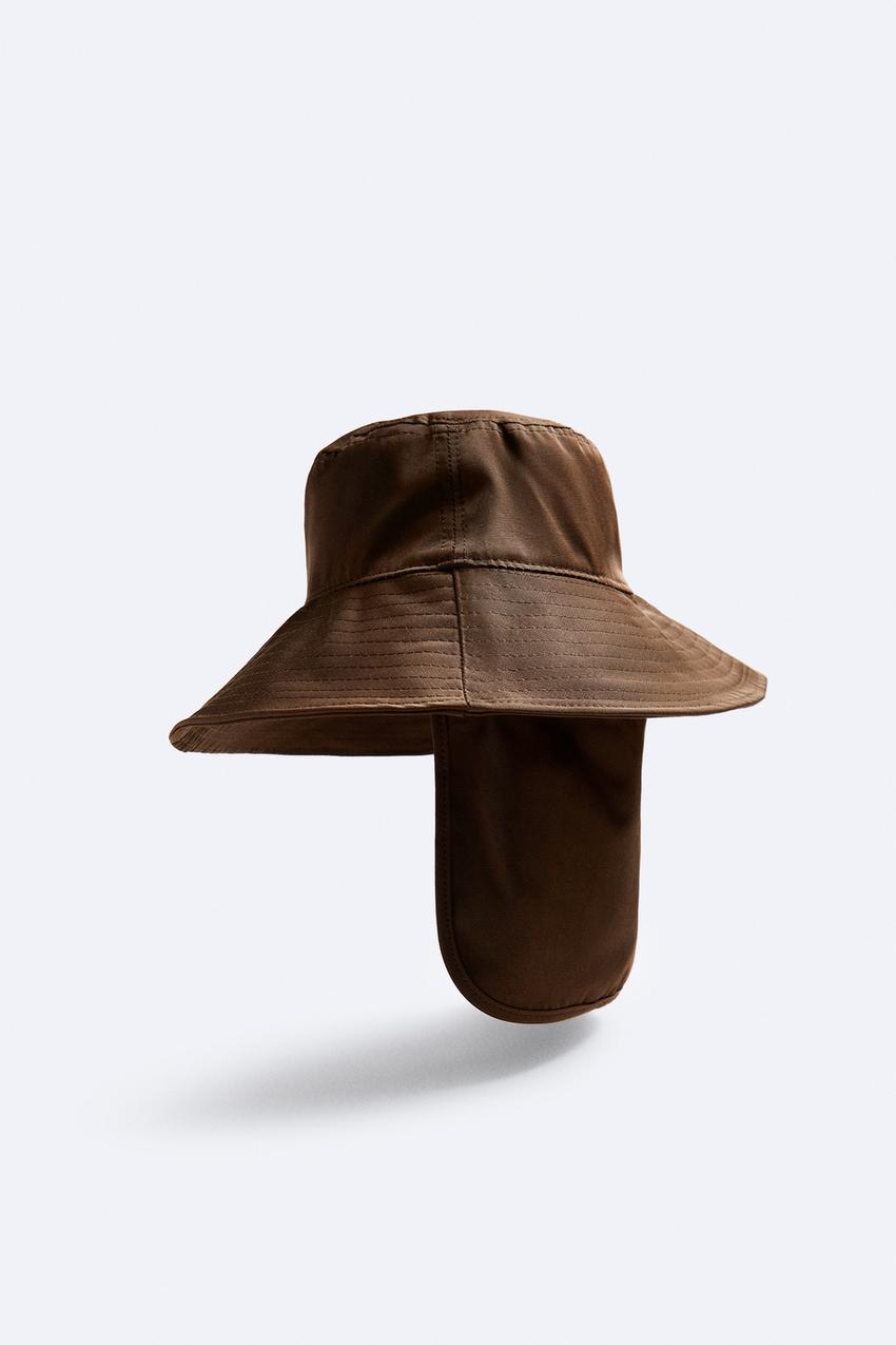 NECK COVER HAT - Dark brown