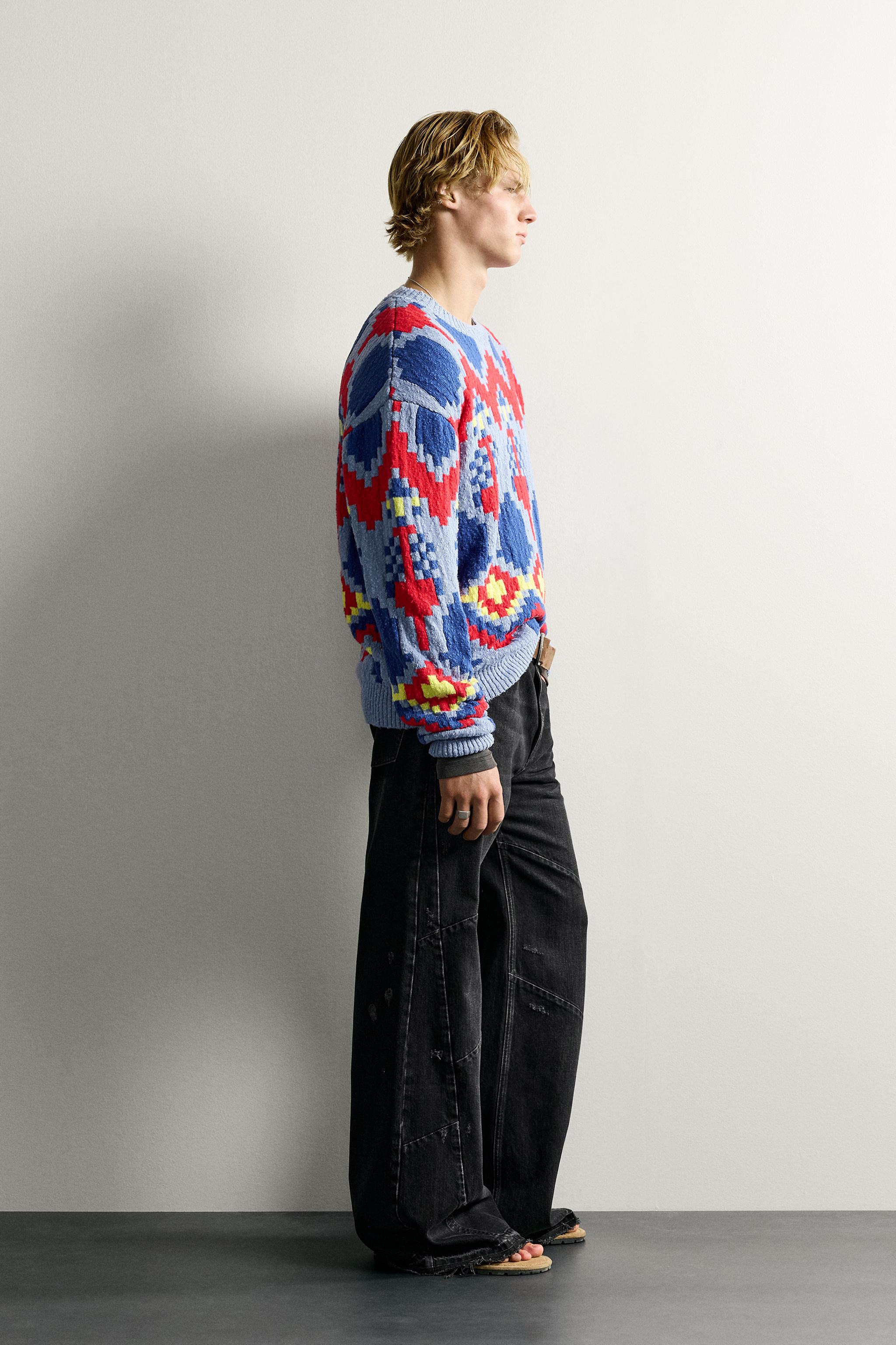 GEOMETRIC JACQUARD RELAXED FIT JUMPER
