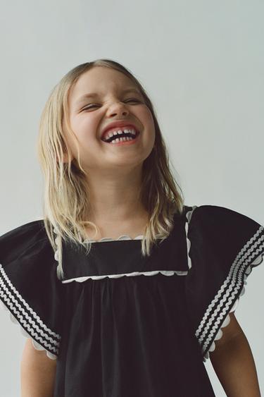 CONTRAST WAVE DRESS - Black by Zara - Image 4