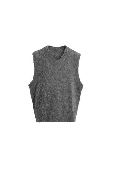 BRUSHED KNIT VEST - Anthracite grey by Zara