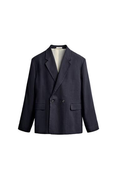 BLAZER CRUZADO TERNURAS LINHO - ALGODÃO - Índigo da Zara